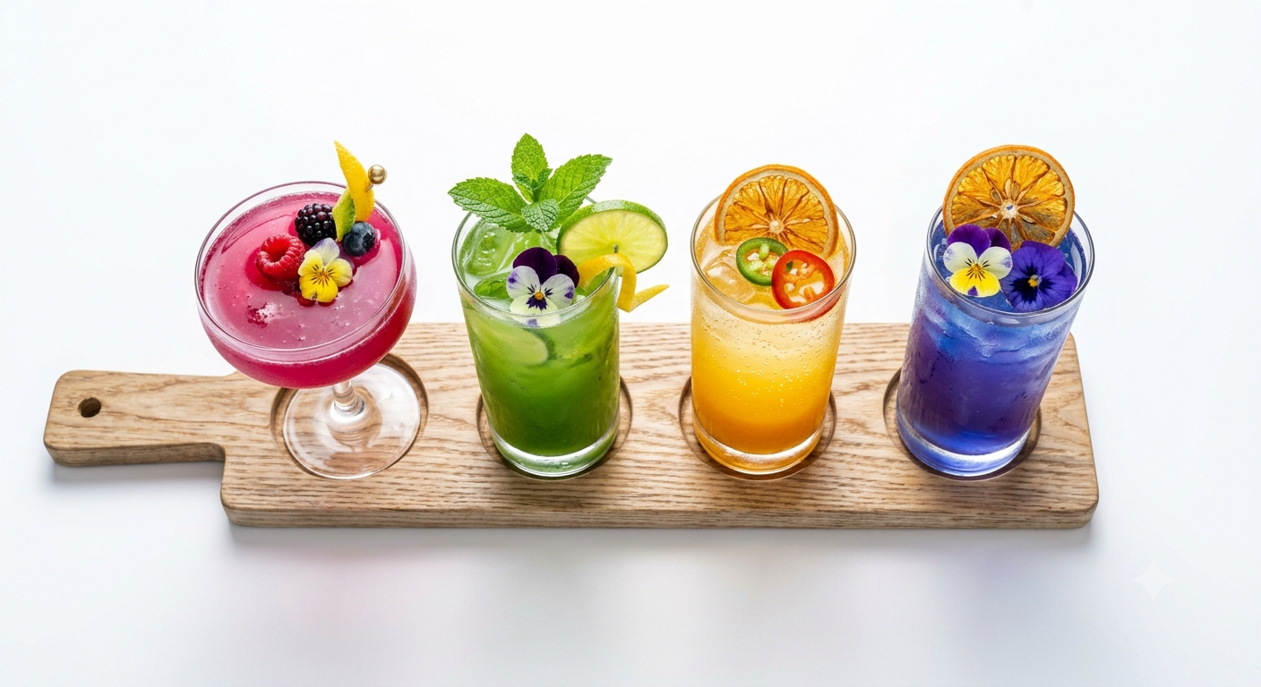 Mocktail flight colorful